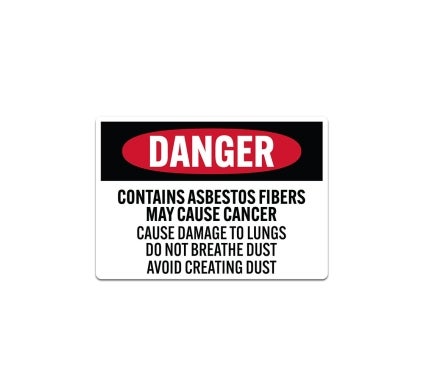 Asbestos Warning Decal (Non Reflective)