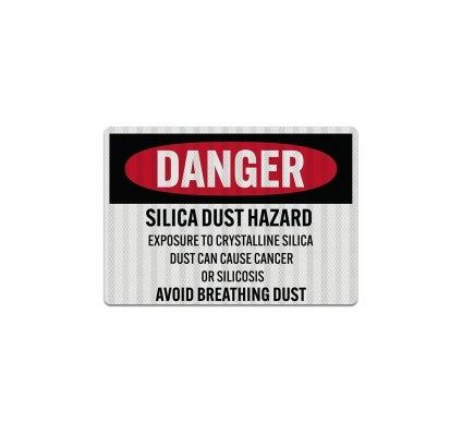OSHA Silica Dust Hazard Decal (EGR Reflective)