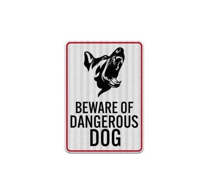 Beware of Dangerous Dog Aluminum Sign (EGR Reflective)