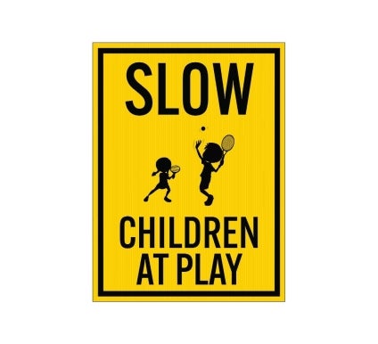 Children At Play Corflute Sign (Reflective)