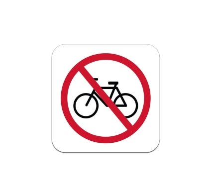 No Bicycle Symbol Aluminum Sign (Non Reflective)