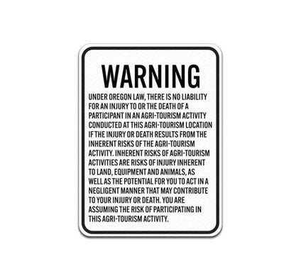 There Is No Liability For Injury Or Death Aluminum Sign (Non Reflective)