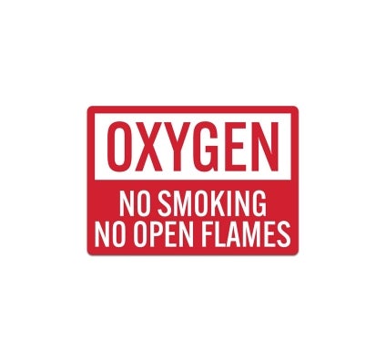 Oxygen, No Smoking Decal (Non Reflective)