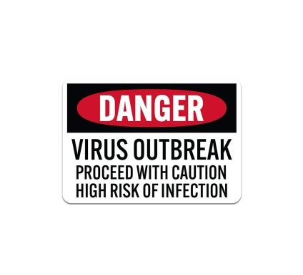 OSHA Virus Outbreak Proceed With Caution Plastic Sign