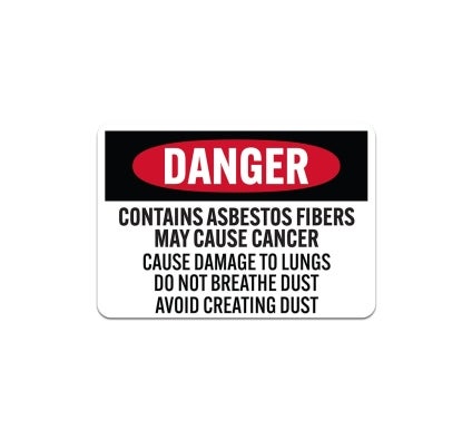 Asbestos Warning Plastic Sign