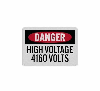 OSHA High Voltage 4160 Volts Decal (Reflective)