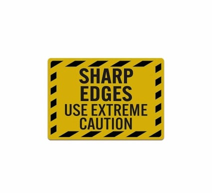 Sharp Edges Use Extreme Caution Decal (Reflective)