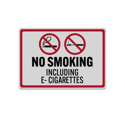 Electronic Cigarettes Prohibited Decal (Reflective)