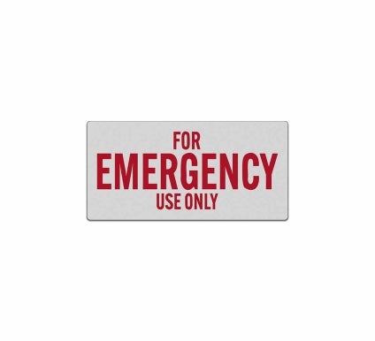 For Emergency Use Only Decal (Reflective)