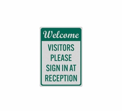 Welcome Visitor Please Sign Decal (Reflective)