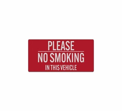 Please No Smoking In This Vehicle Decal (Reflective)