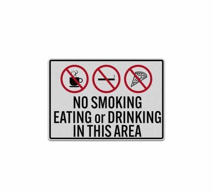 Food Cafeteria No Smoking Decal (Reflective)