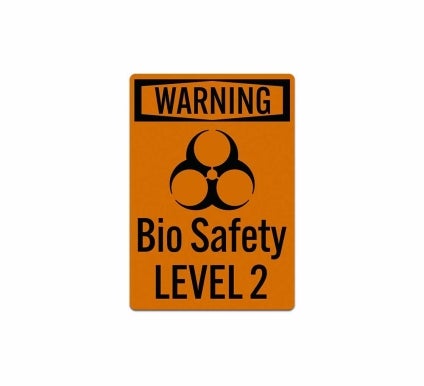 OSHA Warning Biosafety Level 2 Decal (Reflective)