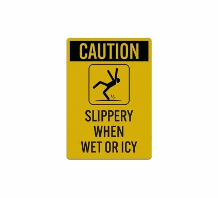 Slippery When Wet Or Icy Decal (Reflective)