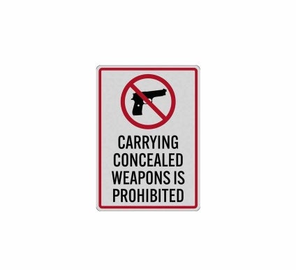Carrying Concealed Weapons Is Prohibited Decal (Reflective)