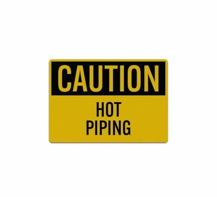 OSHA Caution Hot Piping Decal (Reflective)