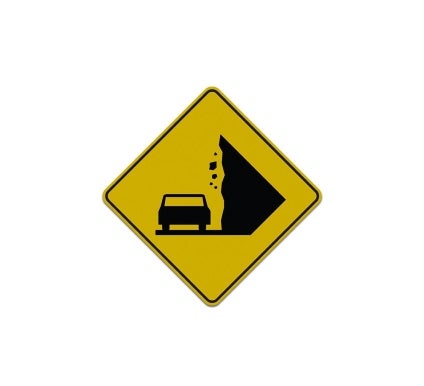 Falling Rocks Aluminum Sign (Reflective)