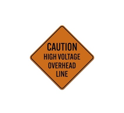 High Voltage Overhead Line Aluminum Sign (Reflective)
