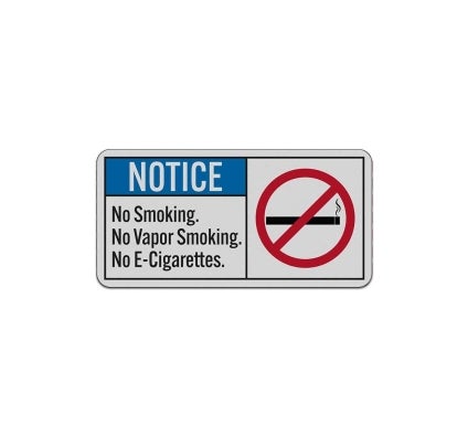 No Vapor Smoking Aluminum Sign (Reflective)