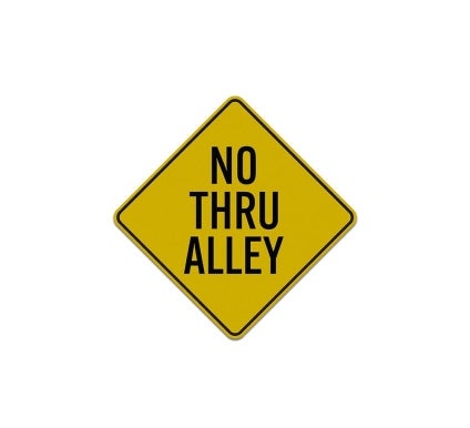 No Thru Alley Aluminum Sign (Reflective)