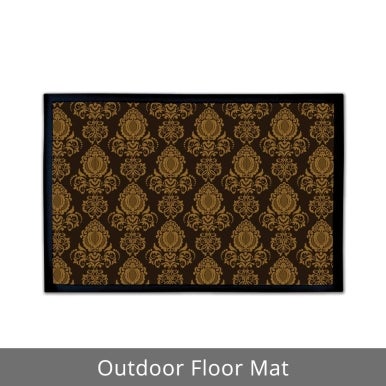 Damask Decor Outdoor Floor Mats