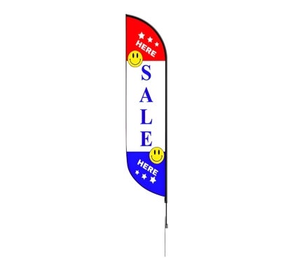 Pre-Printed Sale Feather Flag - White