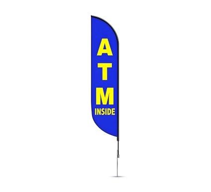 Pre-Printed ATM Inside Feather Flag