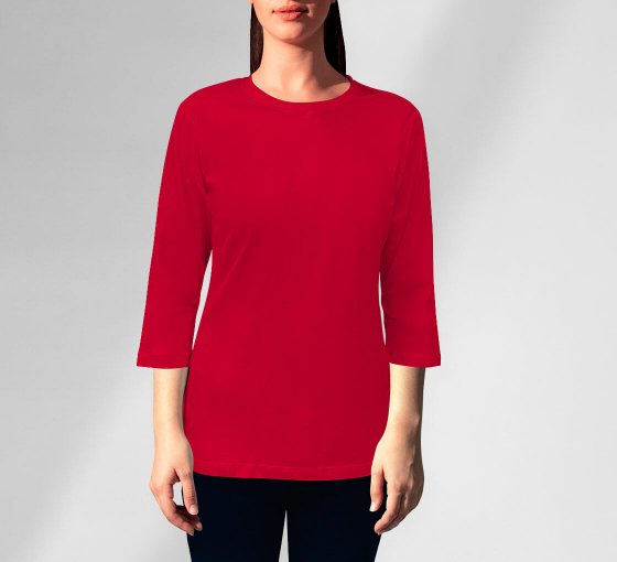 Women's Printed Raglan T-Shirt - 3/4 Sleeves