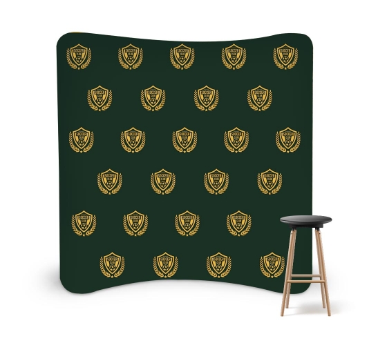 8 ft x 8 ft Step and Repeat Curved Pillow Case Backdrop