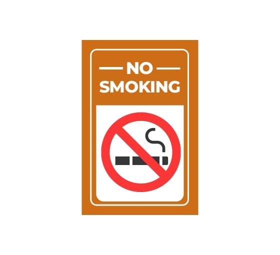 No Smoking Window Decals Opaque