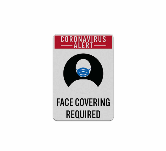 Face Covering Required Aluminum Sign (Reflective)