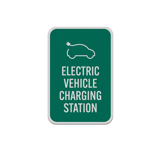 Electric Vehicle Charging Station Aluminum Sign (Reflective)