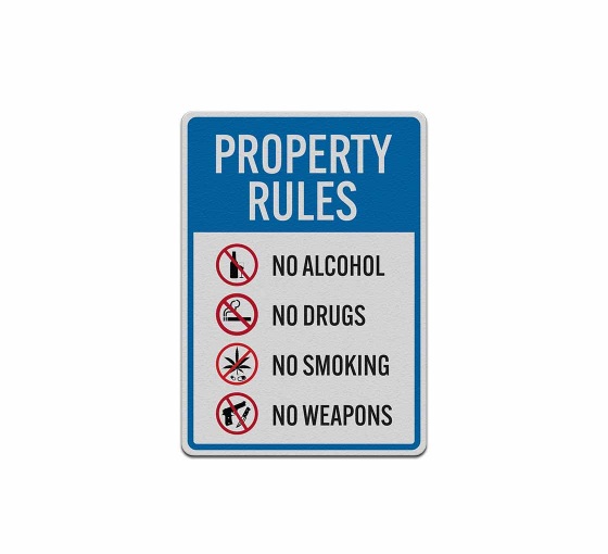 No Alcohol No Drugs Aluminum Sign (Reflective)
