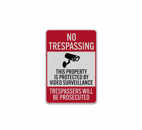 No Trespassing This Property Is Protected Aluminum Sign (Reflective)