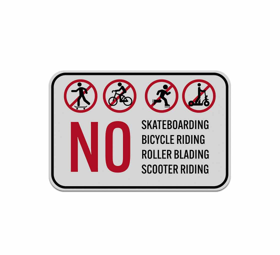 No Skateboarding Aluminum Sign (Reflective)