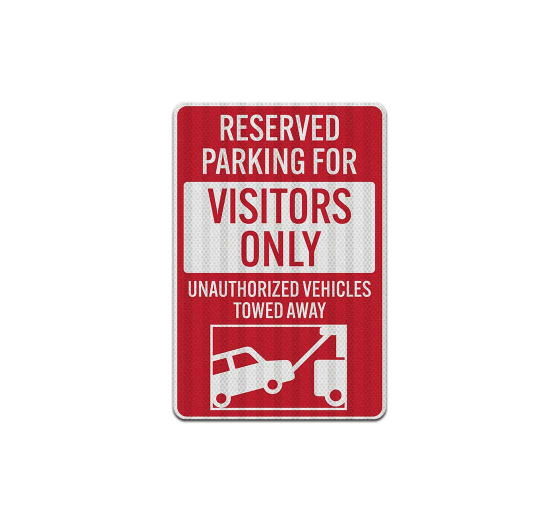 Reserved Parking For Visitors Only Decal (EGR Reflective)
