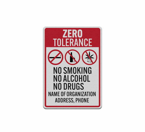 Custom Zero Tolerance Aluminum Sign (Reflective)