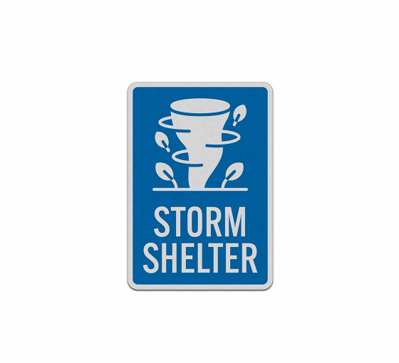 Storm Shelter Aluminum Sign (Reflective)