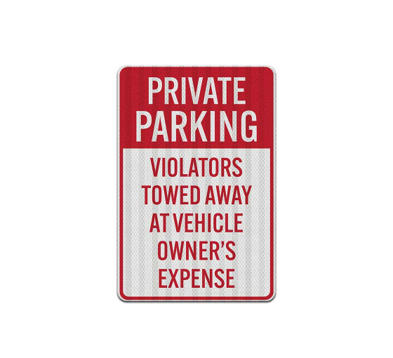 Private Parking Violators Towed Away Decal (EGR Reflective)