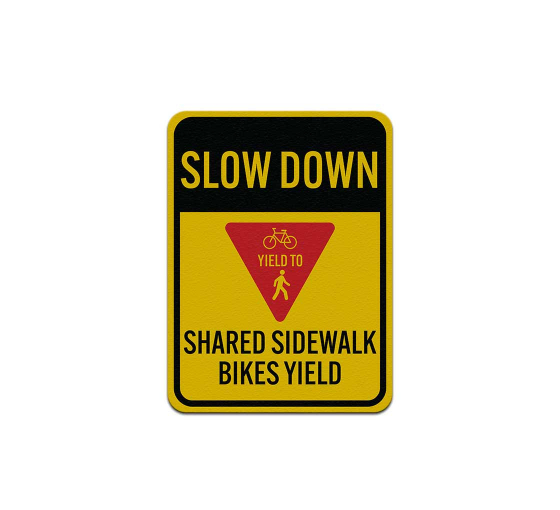 Slow Down Bike Aluminum Sign (Reflective)