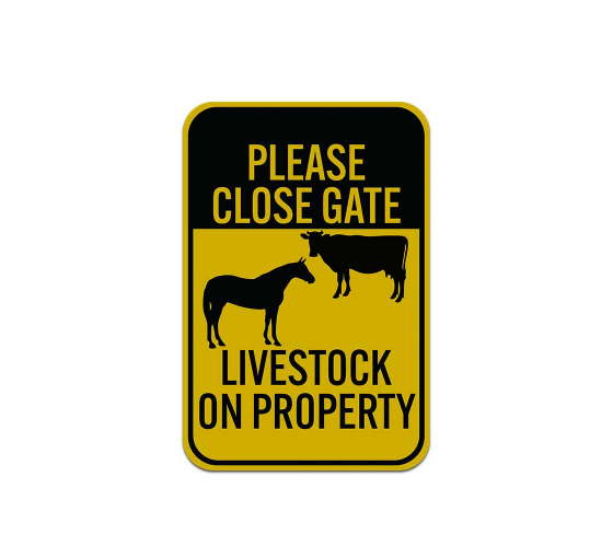 Please Close Gate Aluminum Sign (Reflective)