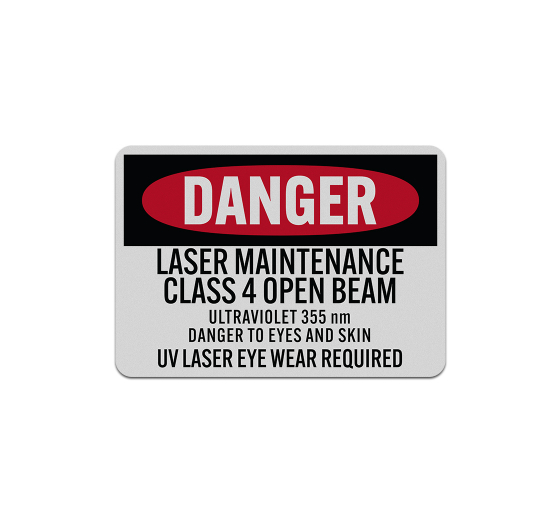 Laser Maintenance Class 4 Aluminum Sign (Reflective)