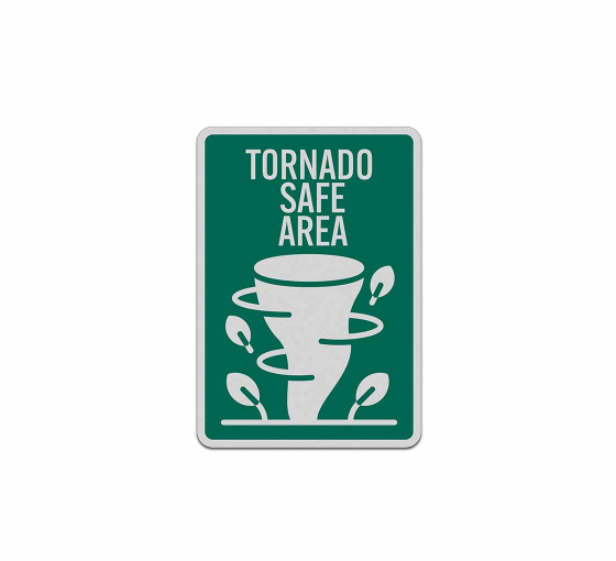 Tornado Safe Area Aluminum Sign (Reflective)