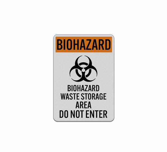 Biohazard Warning Aluminum Sign (Reflective)