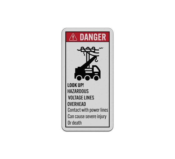ANSI Hazardous Voltage Lines Aluminum Sign (Reflective)