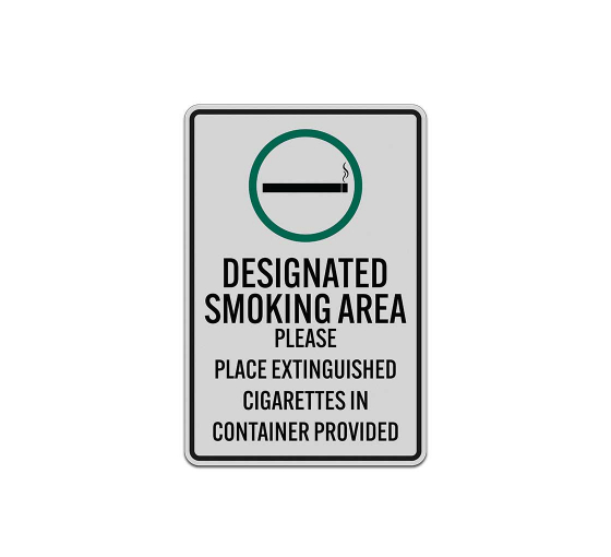 Place Extinguished Cigarettes In Container Aluminum Sign (Reflective)