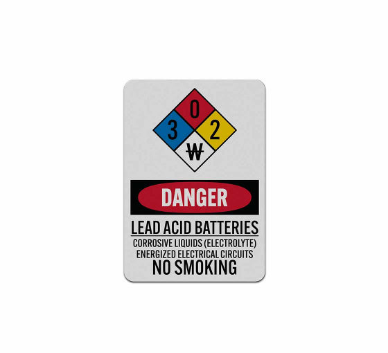 OSHA Lead Acid Batteries Aluminum Sign (Reflective)
