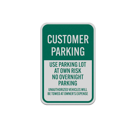 Customer Parking Aluminum Sign (Reflective)