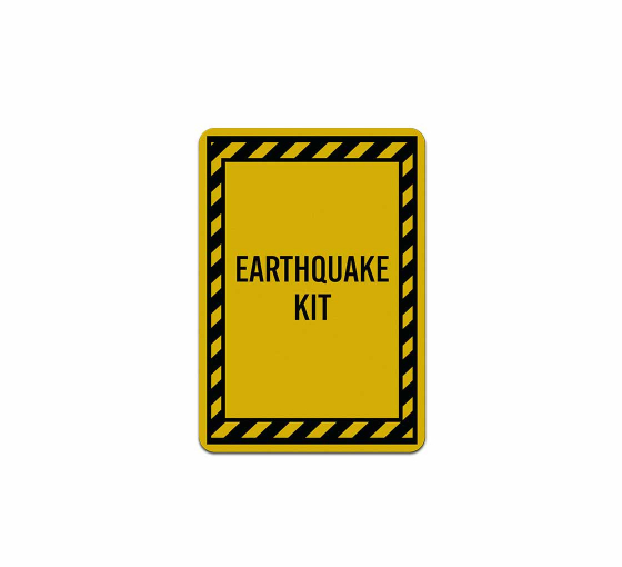 Evacuation Earthquake Kit Aluminum Sign (Reflective)