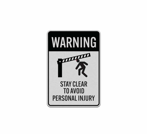 Stay Clear To Avoid Injury Aluminum Sign (Reflective)